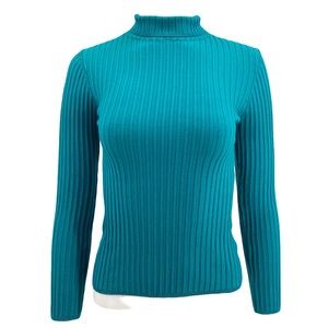 Urban Outfitters Teal Ribbed Long Sleeve Turtleneck Sweater Top